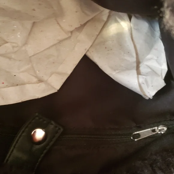 Faux leather fur trimmed tote bag - Picture 6 of 10